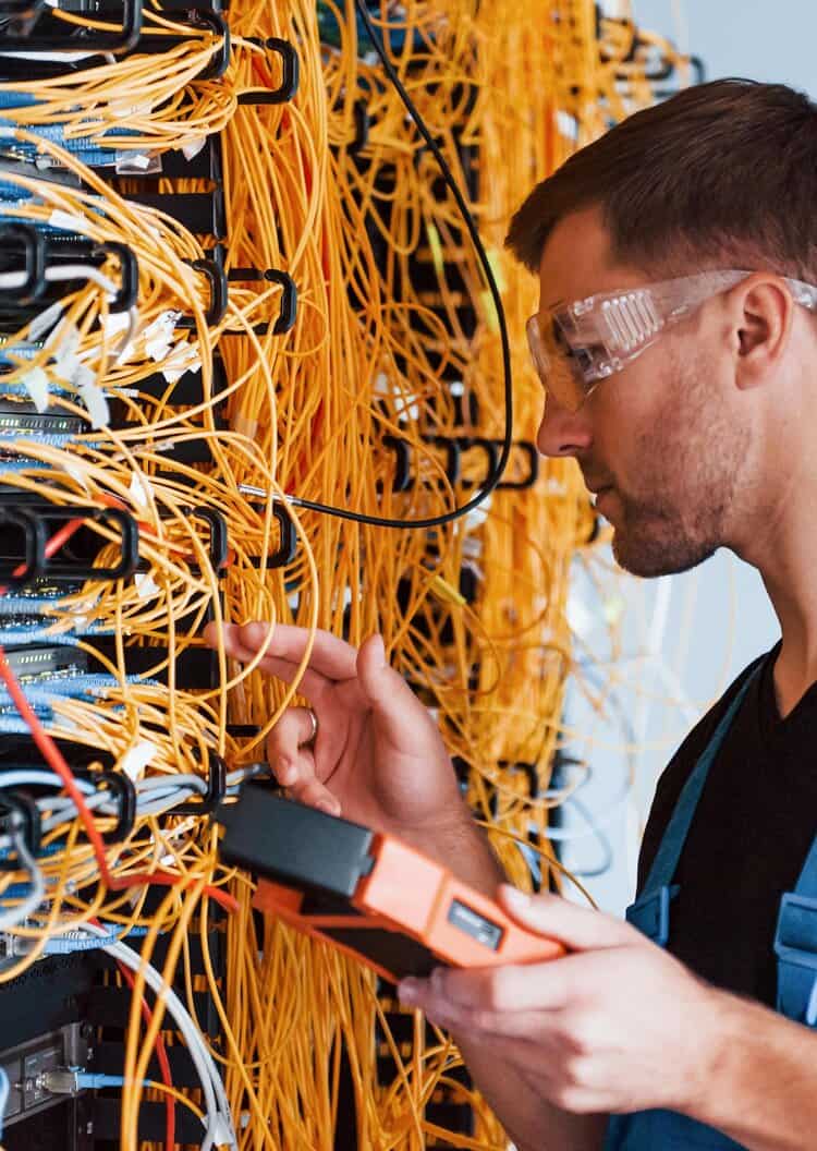 Network cable installer London running Cat6 Ethernet cable neatly